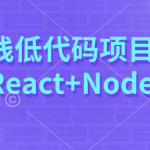 全栈低代码项目，深入掌握React+Node 视频课程，价值899