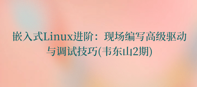 嵌入式Linux进阶：现场编写高级驱动与调试技巧(韦东山2期)