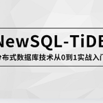 马士兵-NewSQL-TiDB 分布式数据库技术从0到1实战入门马士兵