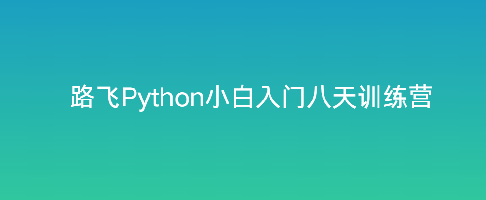 路飞Python小白入门八天训练营