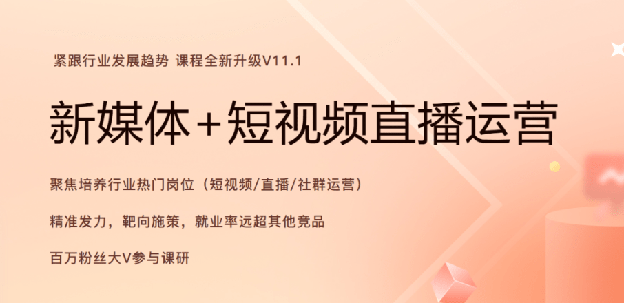 2024年11月版黑马新媒体+短视频直播课程